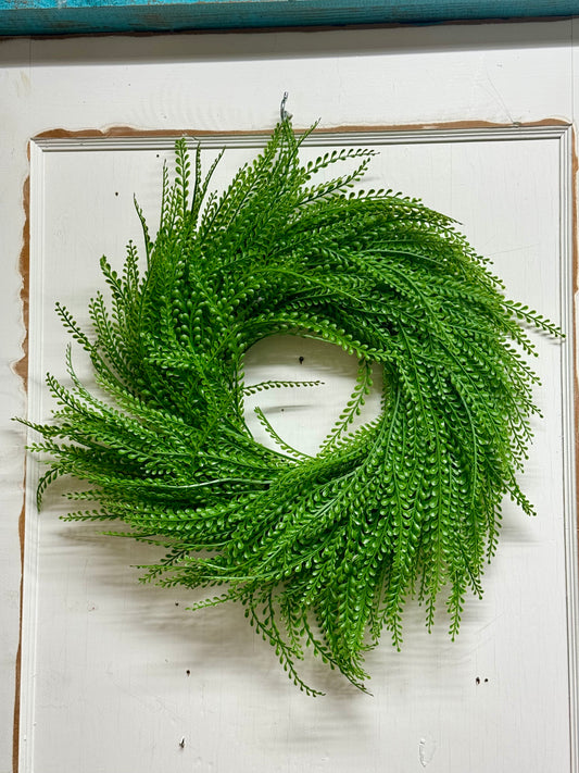 16 Inch Green Bead Grass Wreath