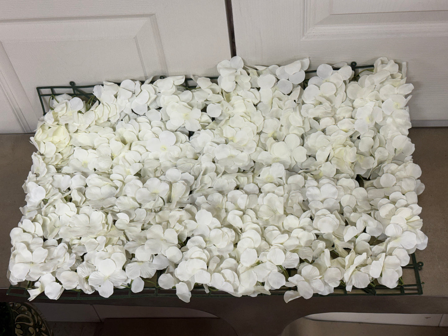 17 Inch By 24 Inch White Floral Hydrangea Panel