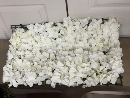 17 Inch By 24 Inch White Floral Hydrangea Panel