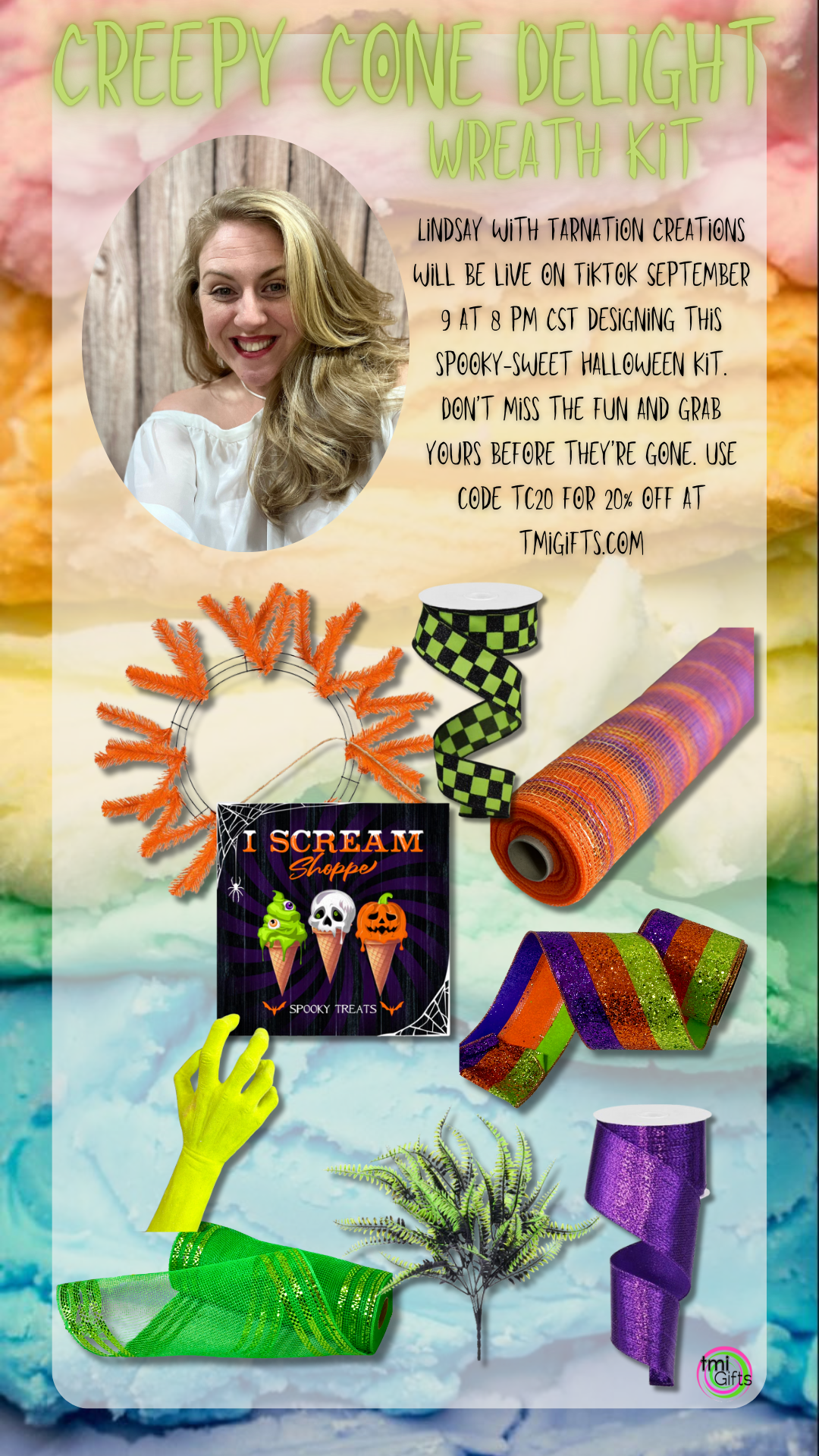 Creepy Cone Delight Wreath Kit By Tarnation Creations