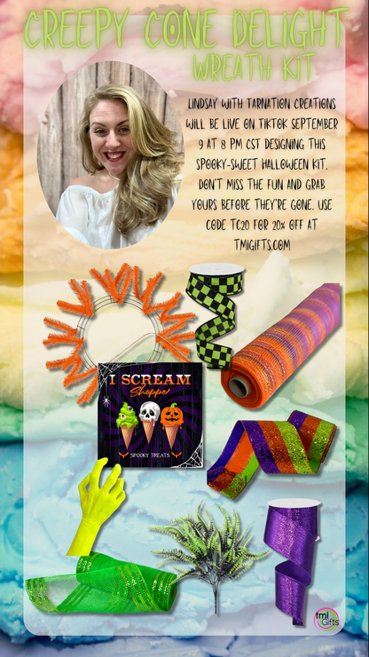 Creepy Cone Delight Wreath Kit By Tarnation Creations