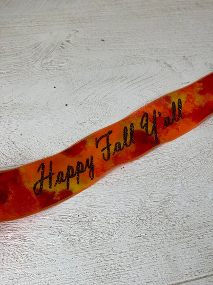 2.5 Inch By 10 Yard Happy Fall Y'all Watercolor Ribbon