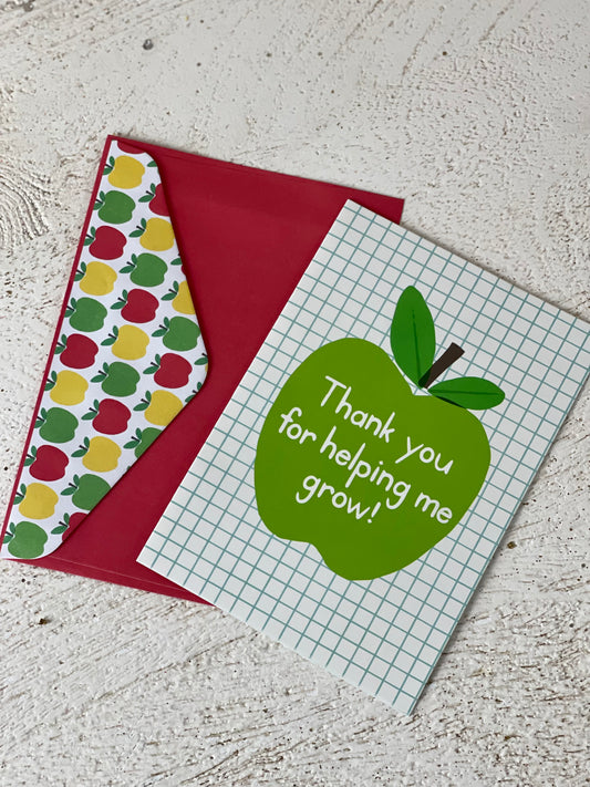 Thank Your For Helping Me Grow- Note Cards with Envelopes