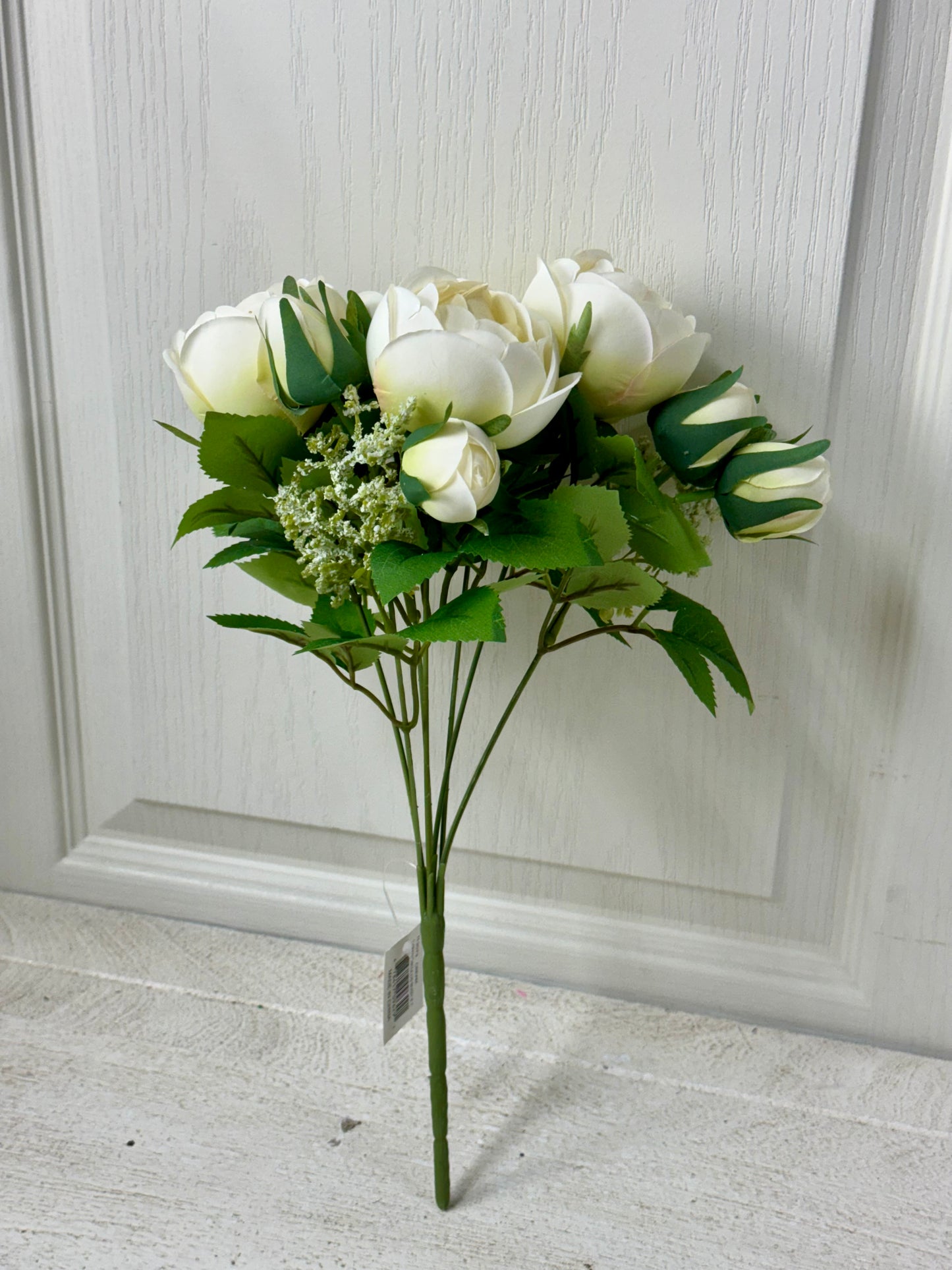 14 Inch Cream Ranunculus Floral Bush