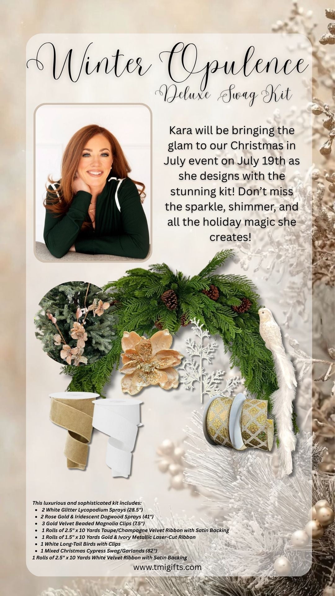 Winter Opulence Deluxe Swag Kit By Enchanted Vines Christmas In July Event