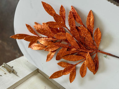 23 Inch Copper Bay Leaf Spray