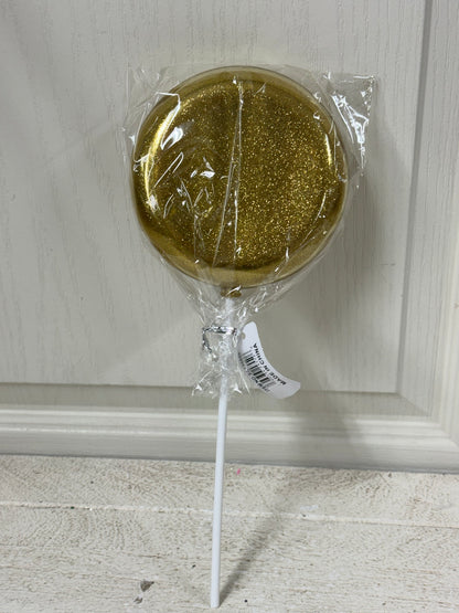5 Inch Gold Glitter Lollipop With Stick