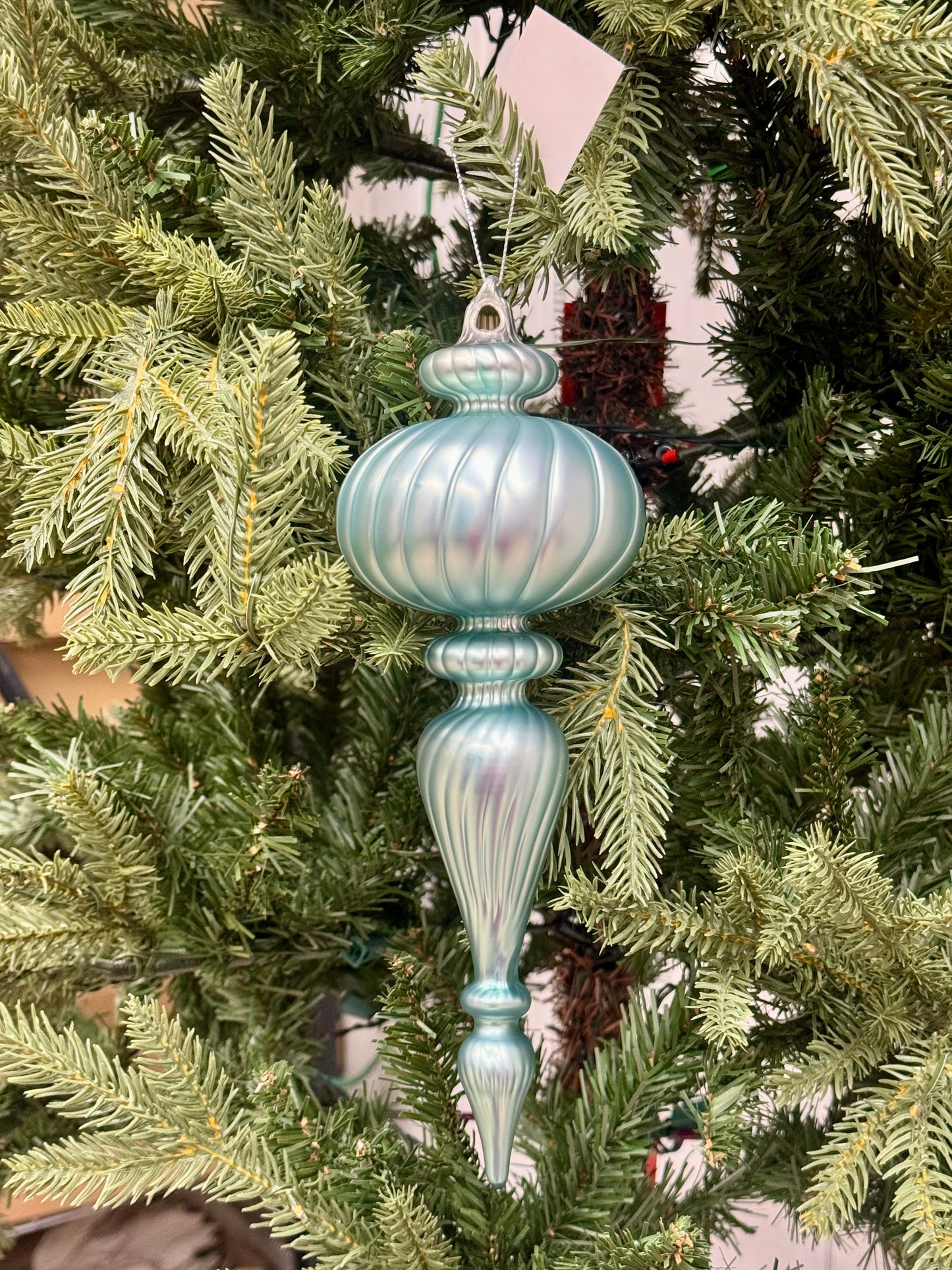 9.5-10 Inch Matte Icey Blue Glass Finials Three Styles