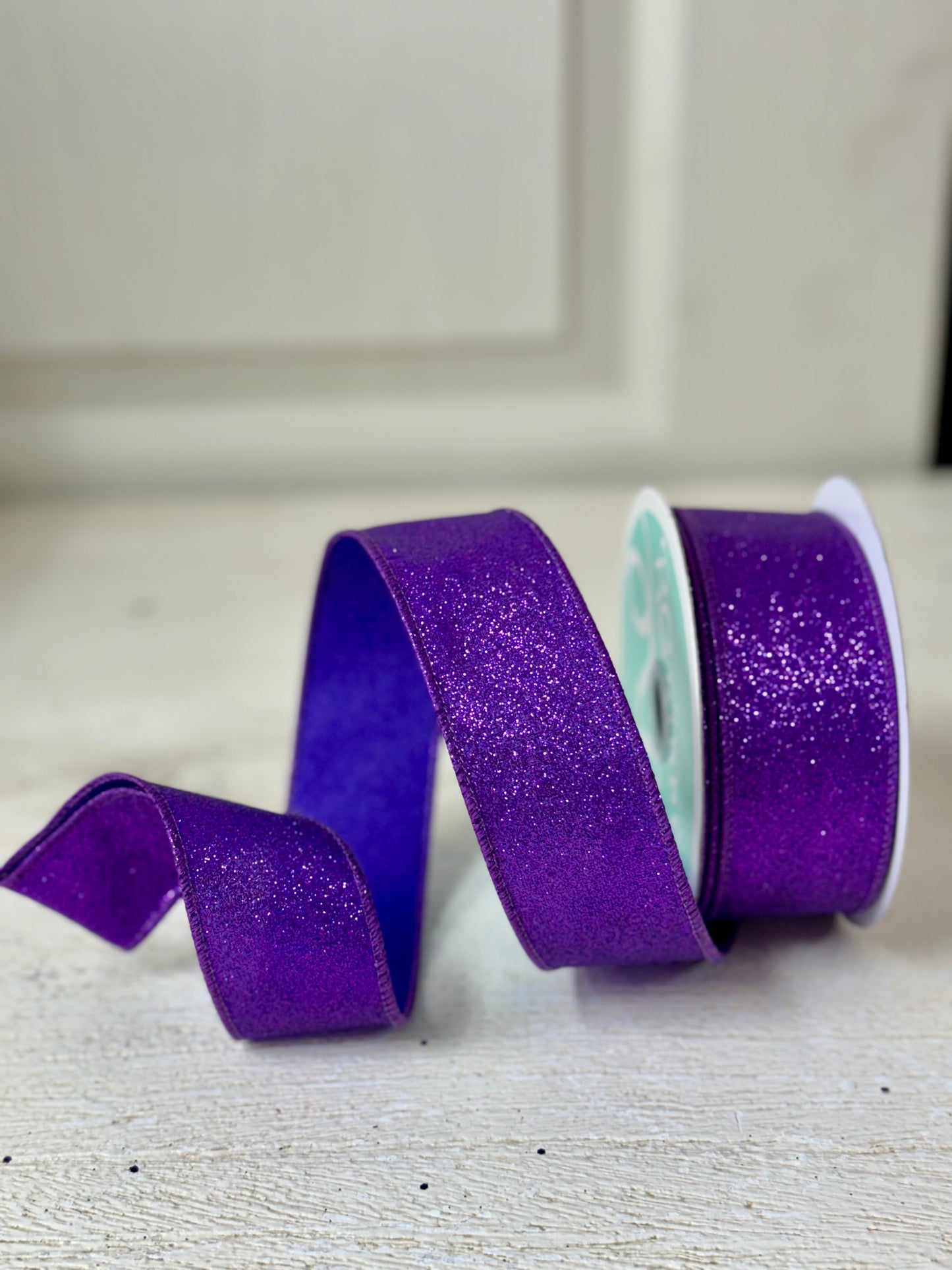 1.5 Inch By 10 Yard Purple Shimmer Glitter Ribbon