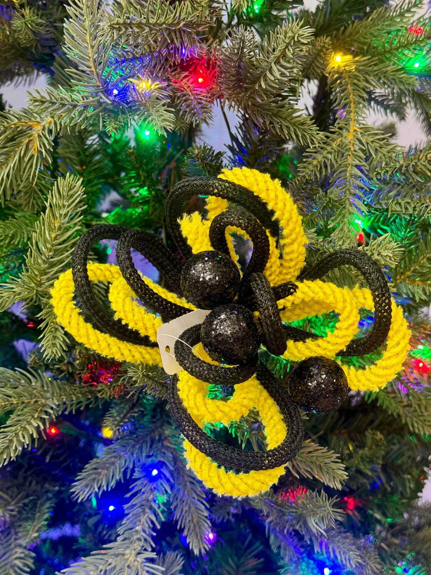 12 Inch Gold And Black Snowdrift Glitter Ball Pick