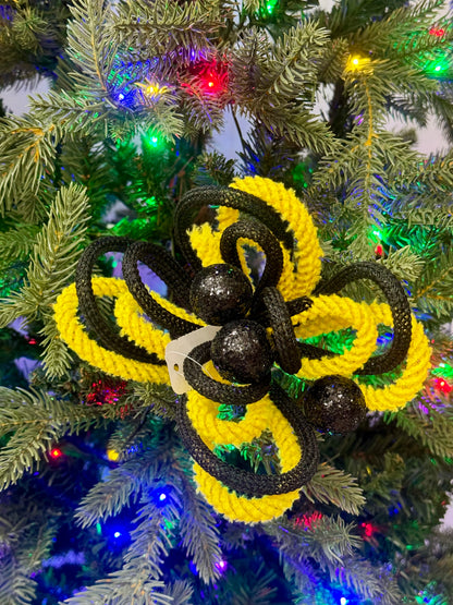 12 Inch Gold And Black Snowdrift Glitter Ball Pick