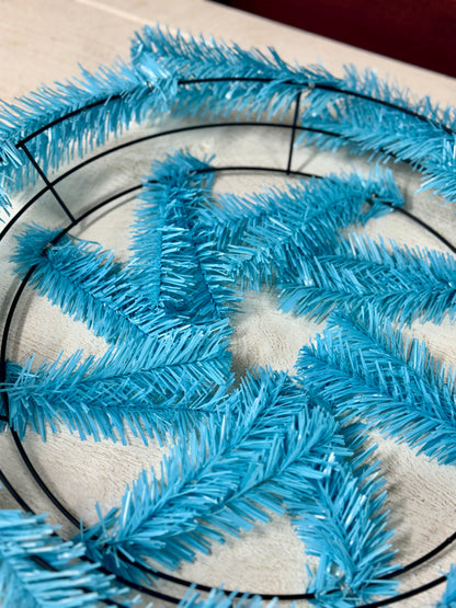 15 Inch Wire, 25 OAD Sky Blue Work Wreath