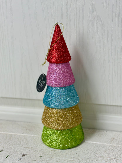 8.75 Inch Gorgeous Glitter Multi Color Christmas Tree Ornament