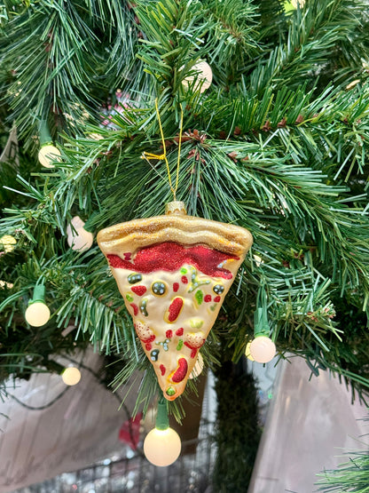Pizza Slice Glass Ornament