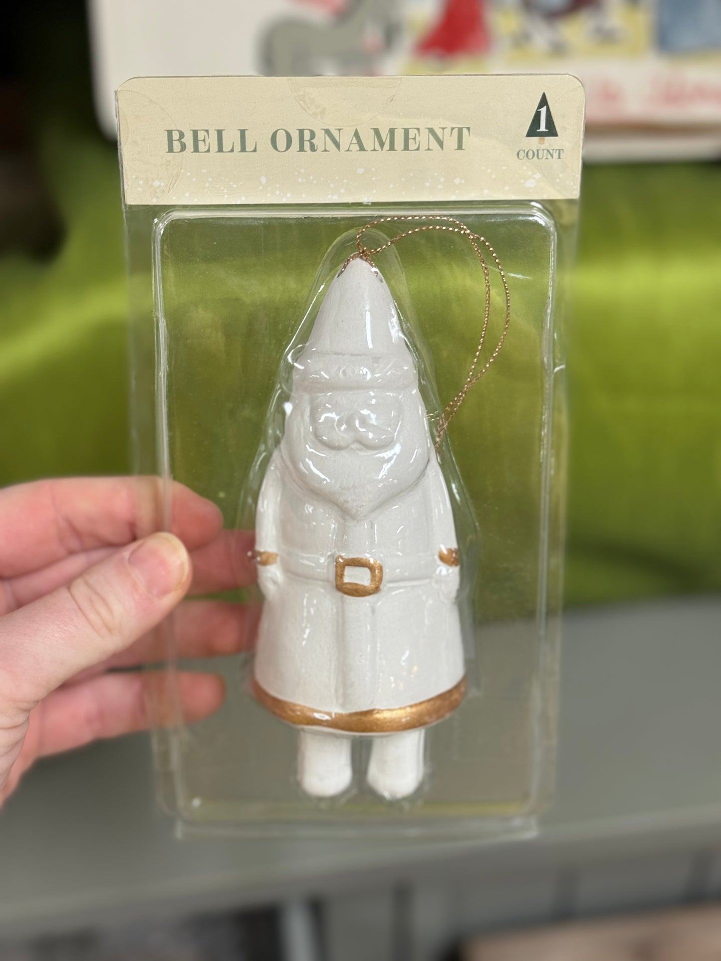 Santa Gnome Bell Ornament