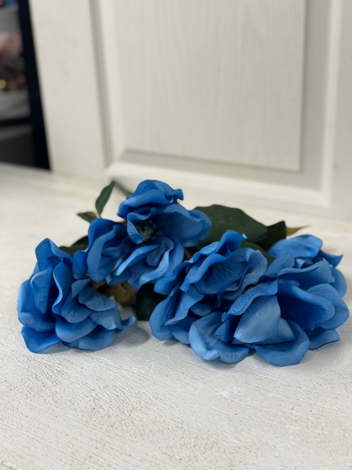 23 Inch Blue Magnolia Floral Bush