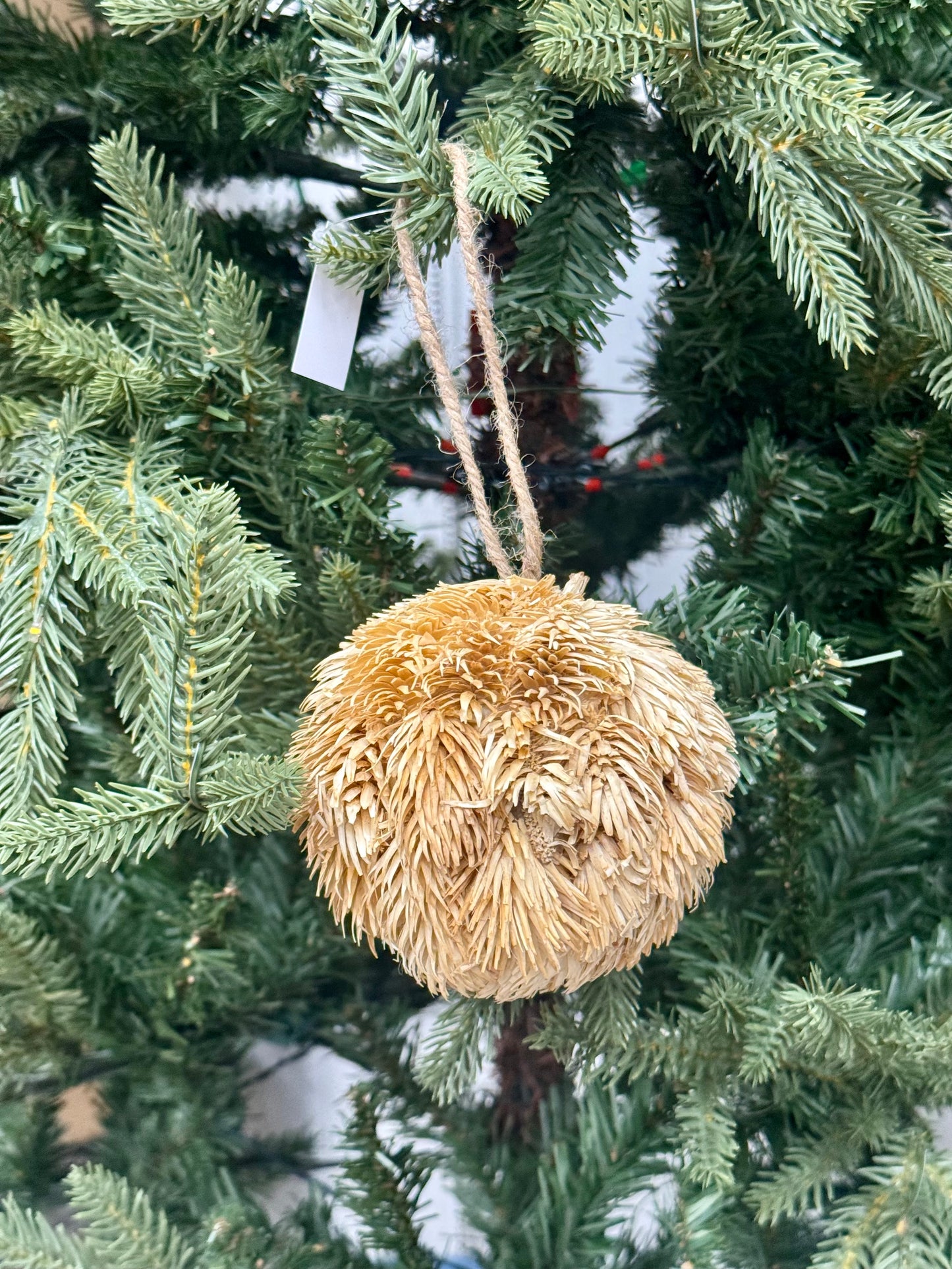 4 Inch Cream Thistle Ornament Ball