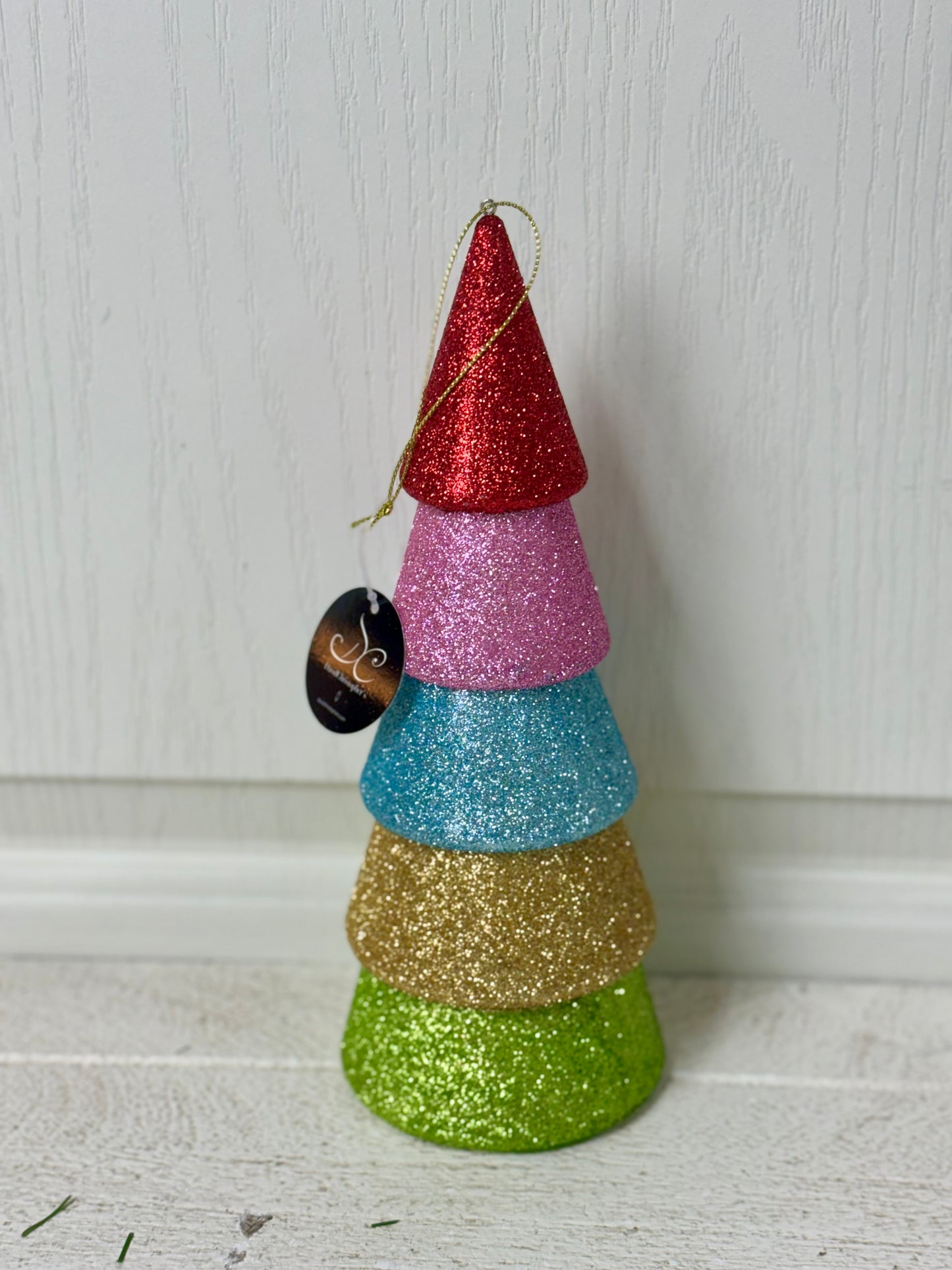 8.75 Inch Gorgeous Glitter Multi Color Christmas Tree Ornament