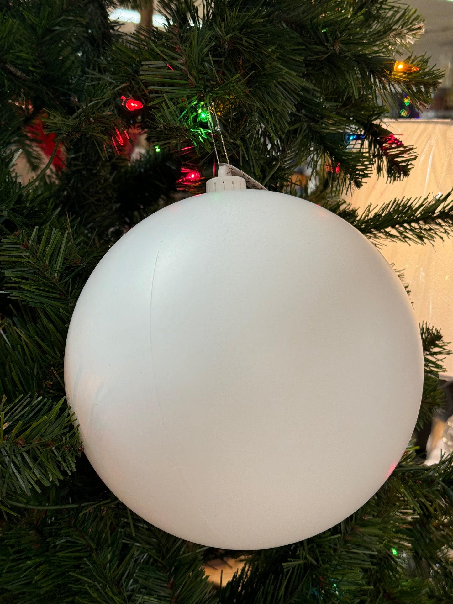 8 Inch Matte White Smooth Ornament Ball