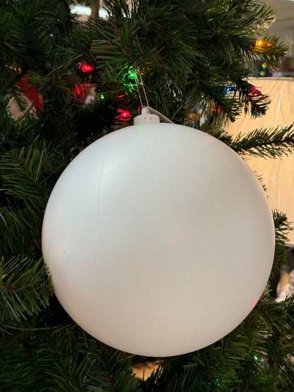 8 Inch Matte White Smooth Ornament Ball