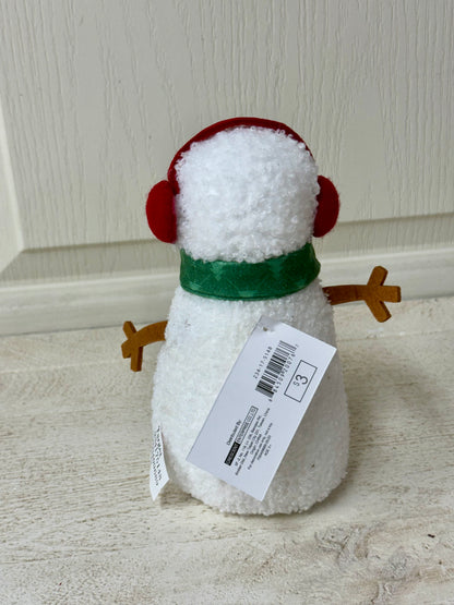 Plush Standing Snowman With Green Scarf