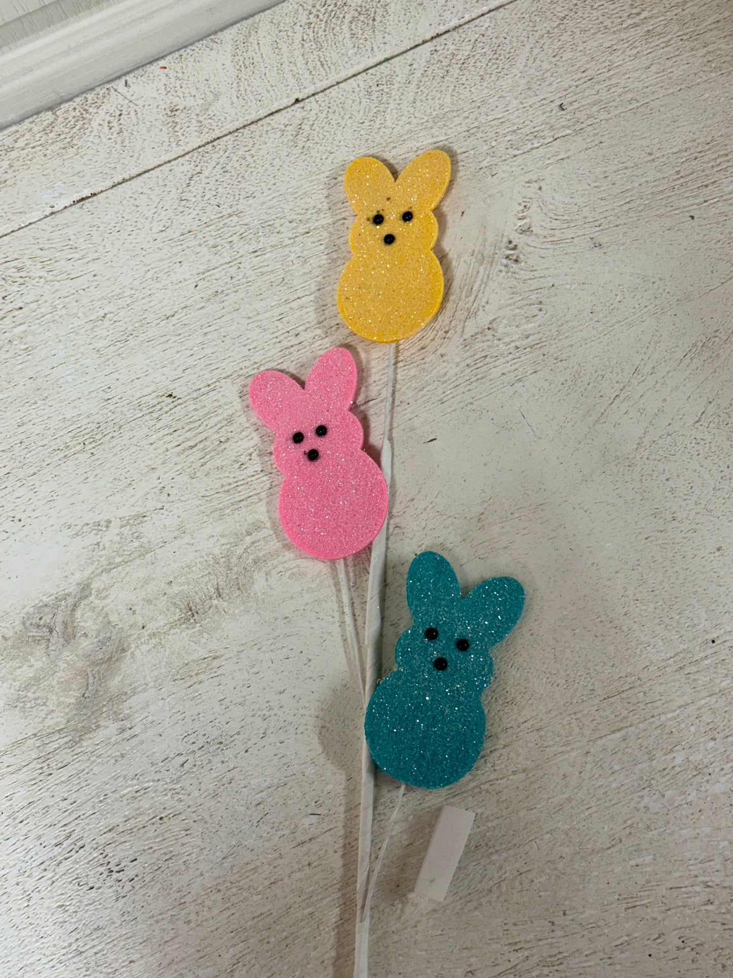 28 Inch Pink Yellow And Teal Sugar Bunny Spray