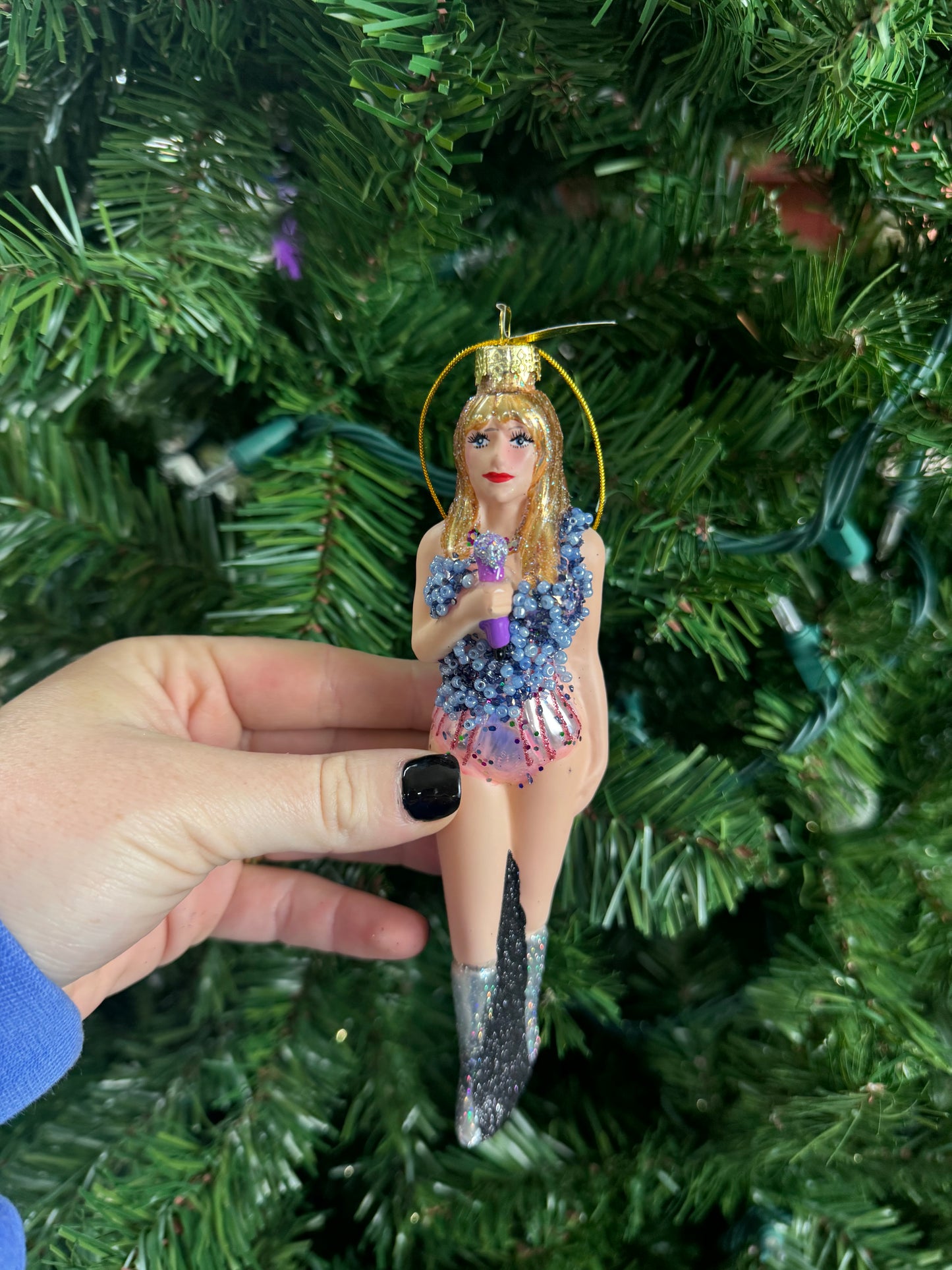 Taylor Swift Figure Glass Ornament