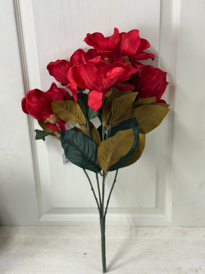 23 Inch Red Magnolia Floral Bush