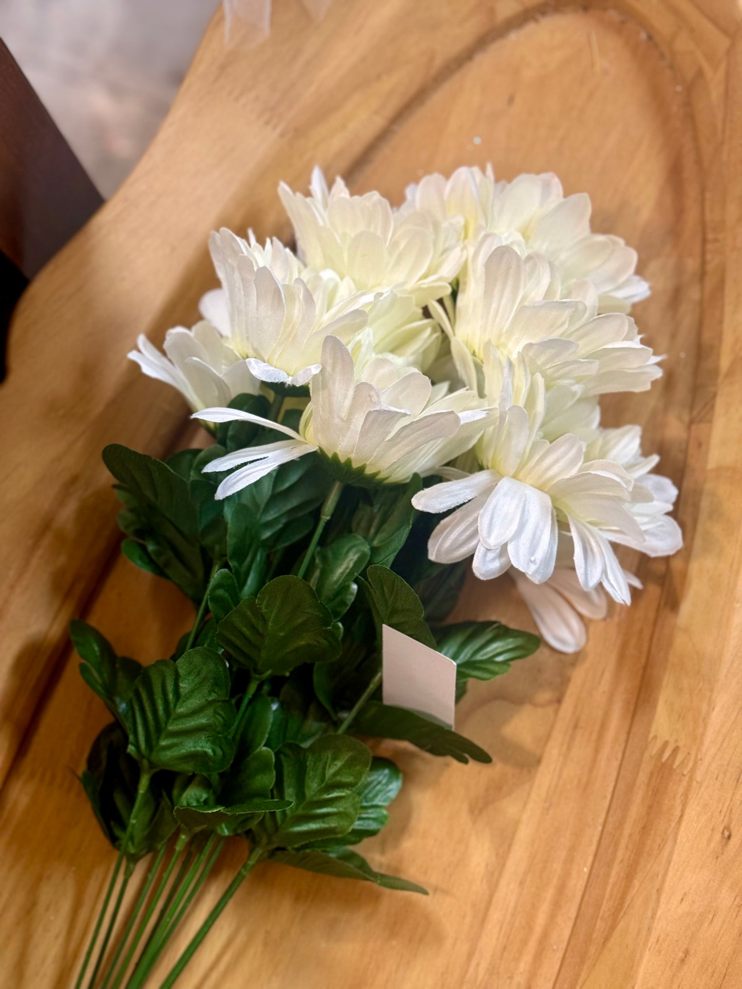 21 Inch Cream Gerbera Daisy Floral Bush