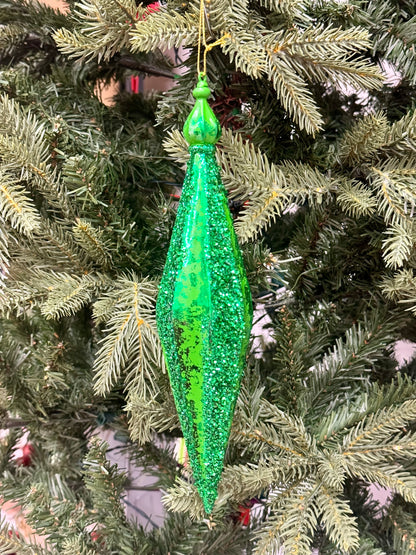 10.5 Inch Emerald Green Finial Ornament