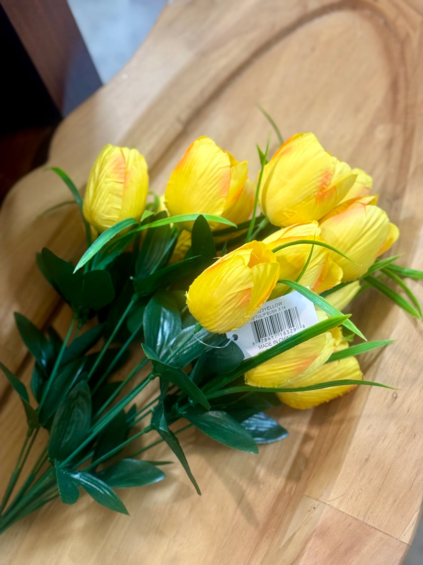 19 Inch Yellow Floral Tulip Bush