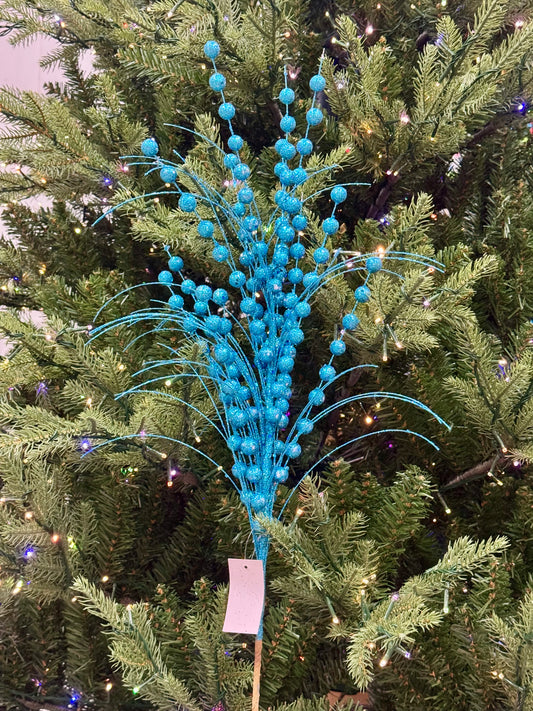 28 Inch Blue Glitter Ball Spray