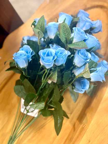 19 Inch Blue Rose Bud Bush