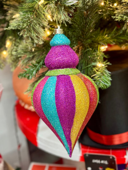 12 Inches Laser Multi Color Finial Ornament