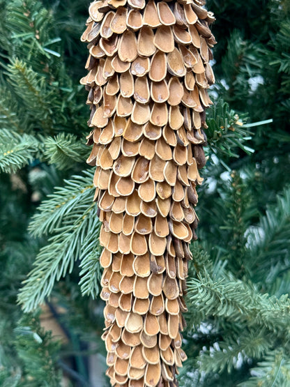 10.5 Inch Natural Pine Nut Shell Icicle Ornament