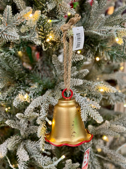 Small Gold And Red Ruffle Bell Hang