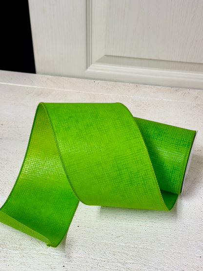 4 Inch By 10 Yard Lime Green Cross Hatch Ribbon