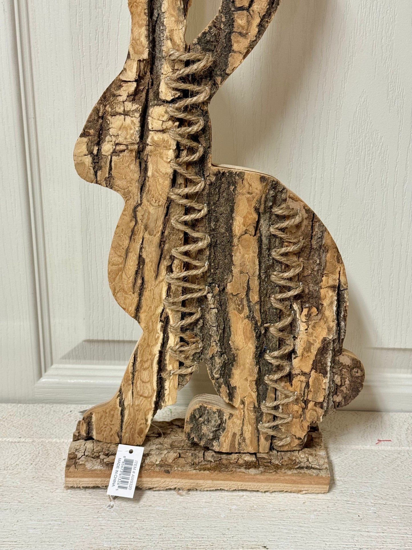 17 Inch Natural Oak Bark Standing Rabbit