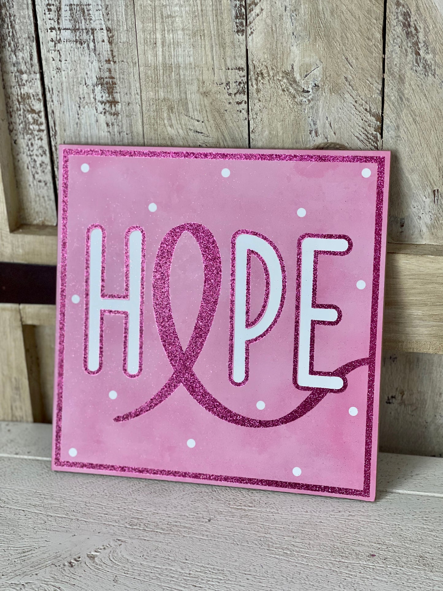 Hope Breast Cancer Wooden Sign