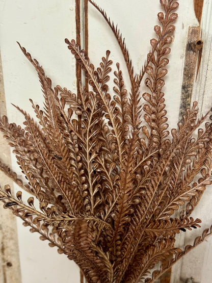 17.5 Inch Brown And White Wash Bead Grass Bush