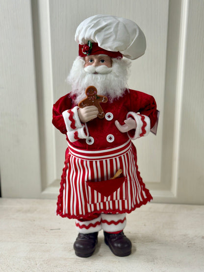 18 Inch Red And White Fabric Baking Santa