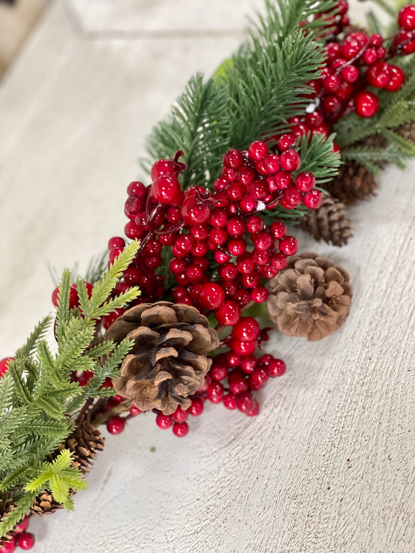 Red Berry With Eucalyptus Pinecone Garland