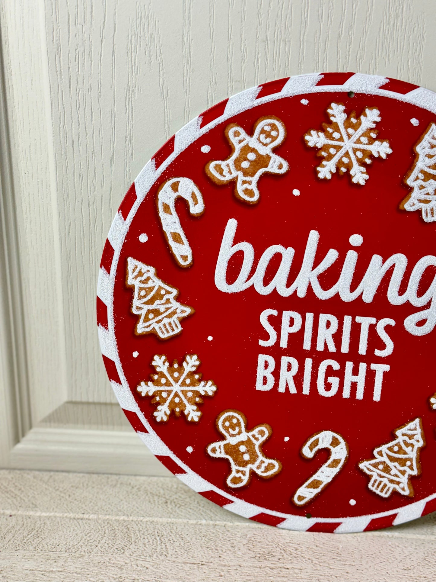 Baking Spirits Bright Gingerbread Metal Sign