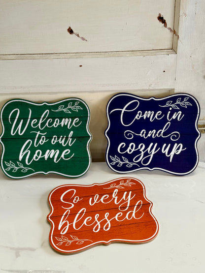 Our Home Wooden Signs Three Styles