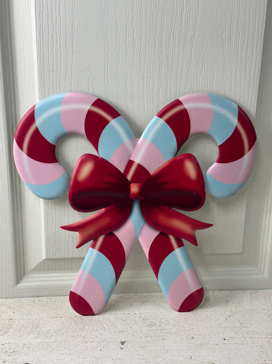 13 Inch Red Pink Blue Candy Cane Sign