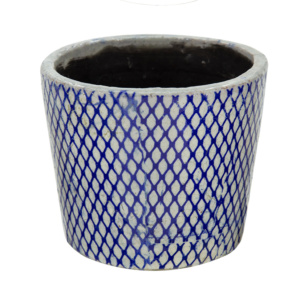 6 Inch Blue And White Terracotta Planter Four Styles