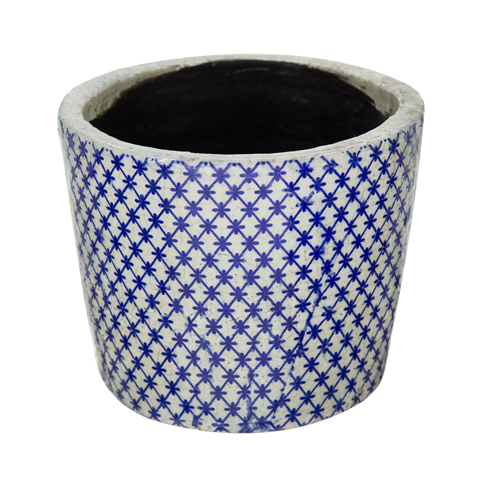 6 Inch Blue And White Terracotta Planter Four Styles