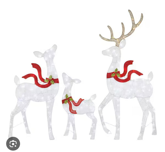 Home Accents Holiday 3 Piece LED Deer Family