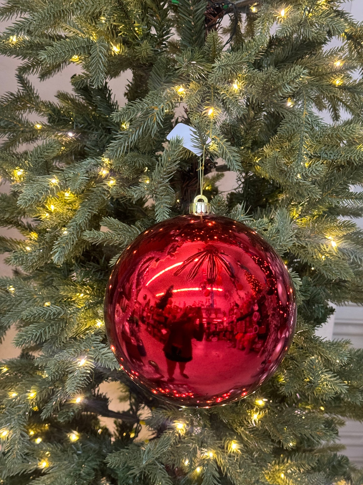 8 Inch Shiny Red Smooth Ornament Ball