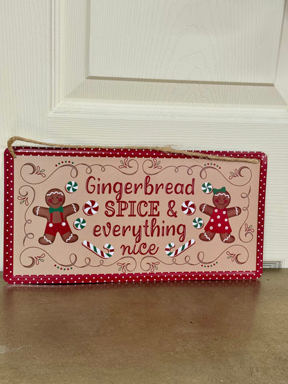 12 Inch Tan Gingerbread Spice Tin Sign
